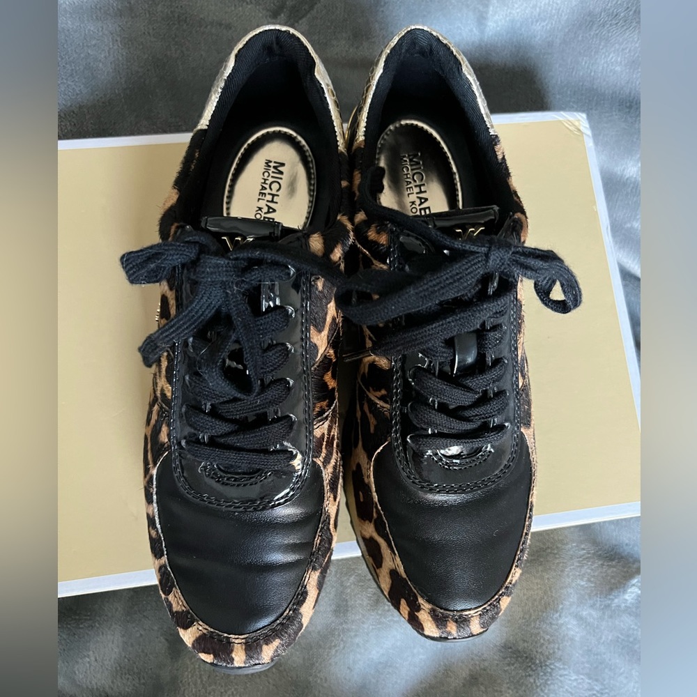 Michael by Michael Kors Allie Wrap Trainer Leopard Sneakers - Picture 6 of 13